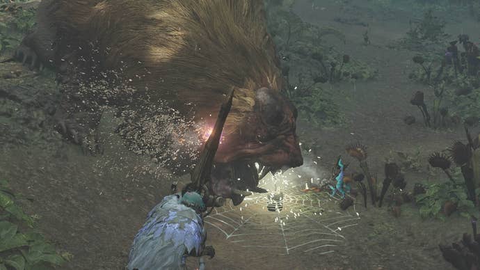 monster hunter wilds doshaguma caught in shock trap