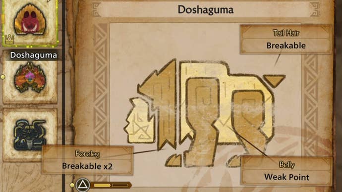 monster hunter wilds doshaguma weak points in monster field journal