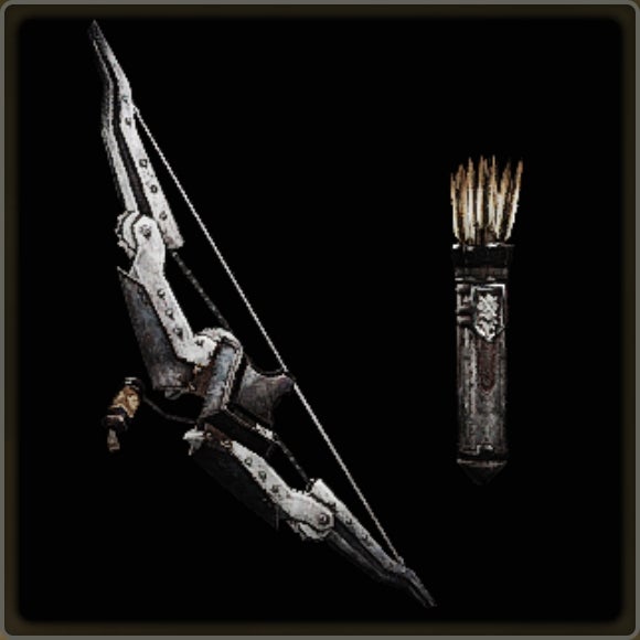 A close-up of a weapon in Monster Hunter Wilds against a black background.