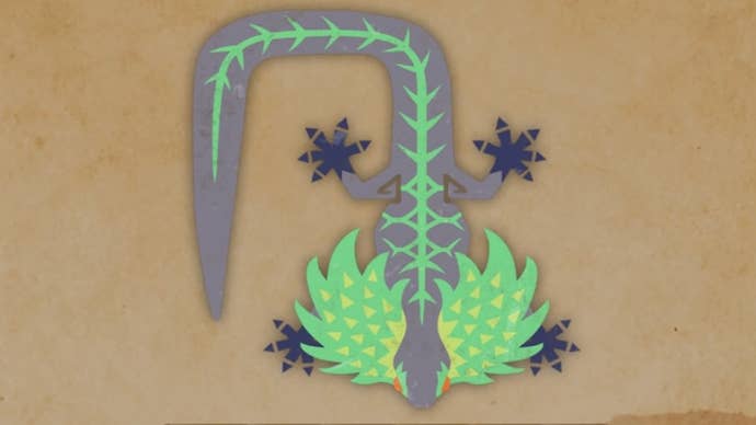 monster hunter wilds ember rufflizard art in monster field journal