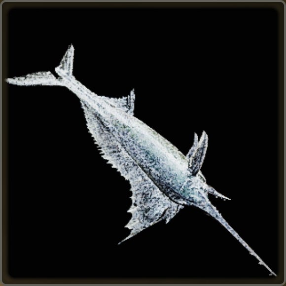 A close-up of a weapon in Monster Hunter Wilds against a black background.