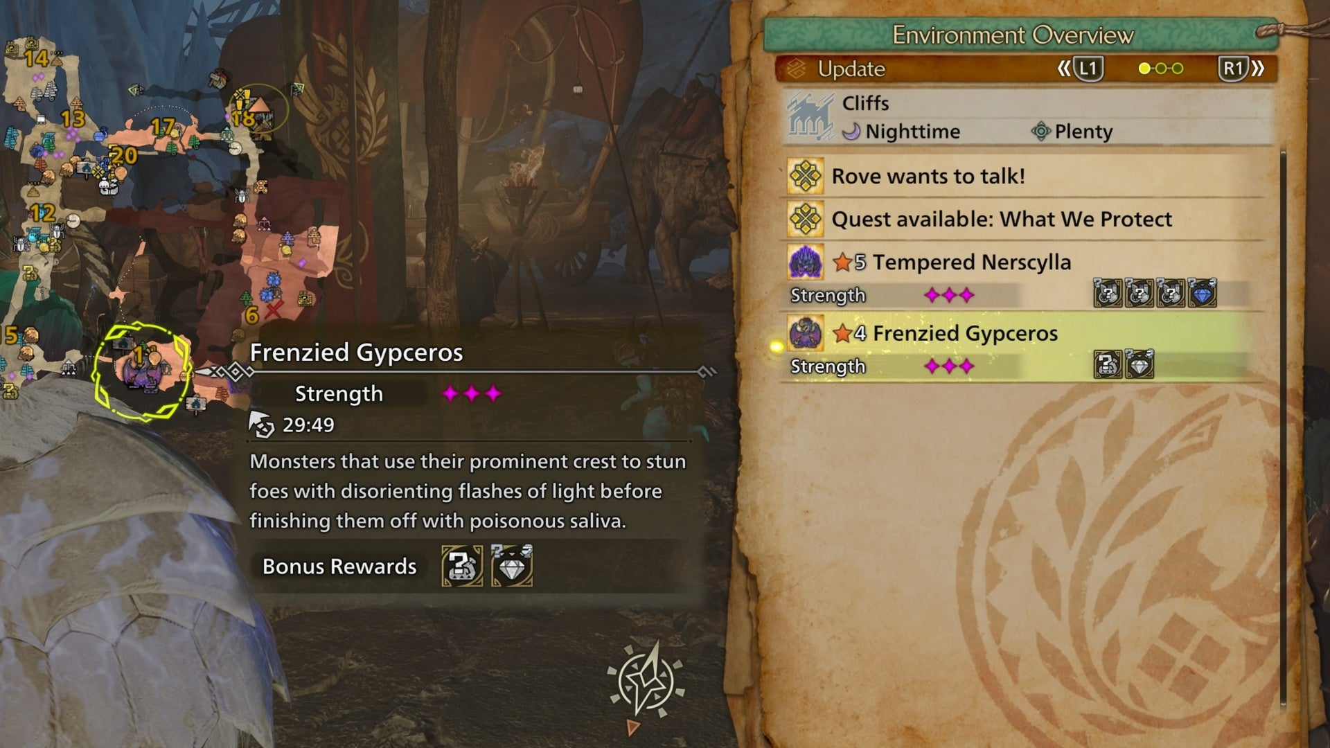 monster hunter wilds frenzied gypceros map location