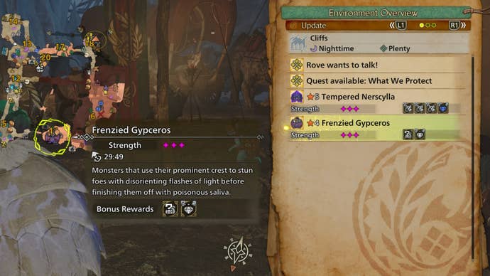 monster hunter wilds frenzied gypceros map location