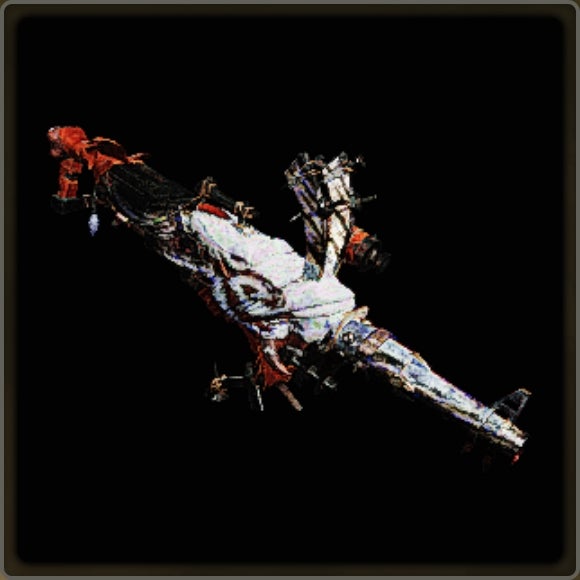 A close-up of a weapon in Monster Hunter Wilds against a black background. - 5