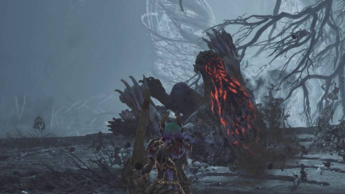 monster hunter wilds guardian ebony odogaron crushed under rubble