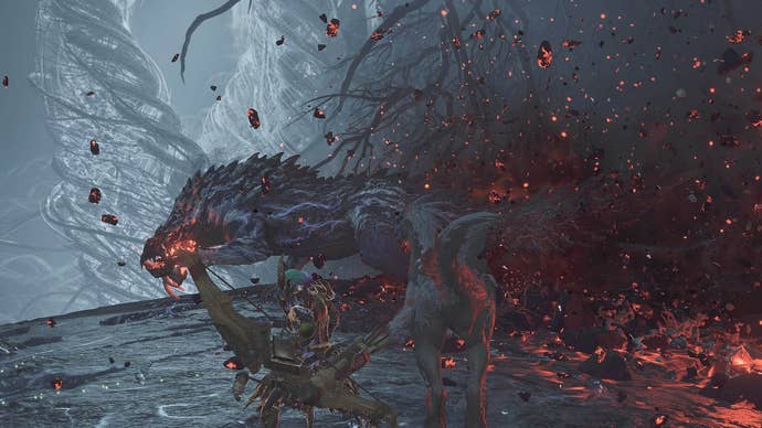 monster hunter wilds guardian ebony odogaron crystal explosion
