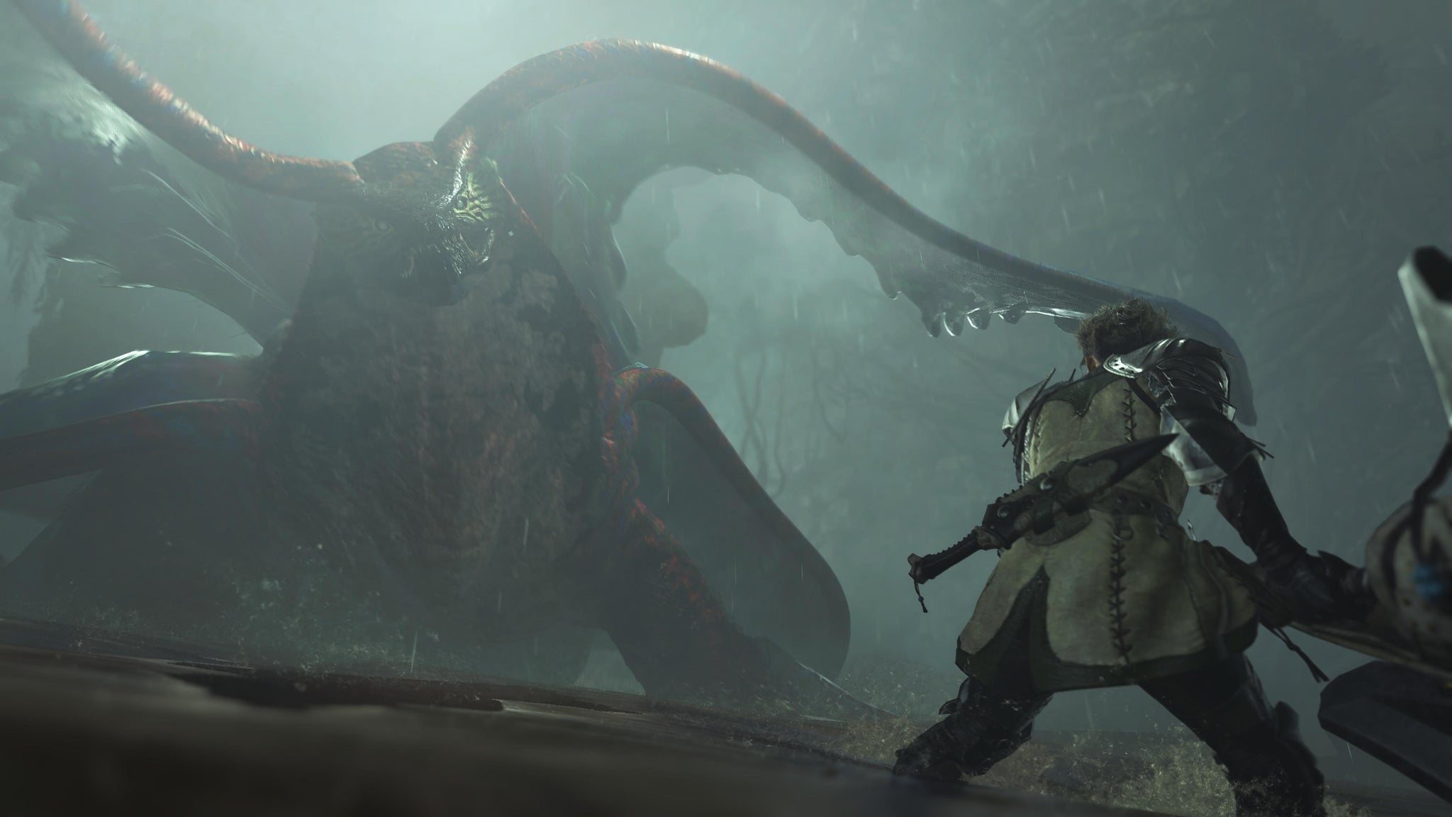 Gloria, an experienced hunter, taking on an Uth Duna with a Switch Axe in Monster Hunter Wilds. - 4