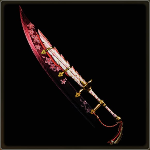 A close-up of a weapon in Monster Hunter Wilds against a black background. - 27