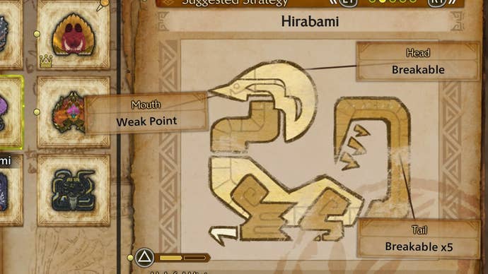 monster hunter wilds hirabami weak points in monster field journal