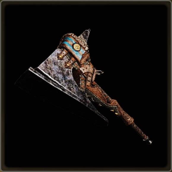 A close-up of a weapon in Monster Hunter Wilds against a black background. - 4