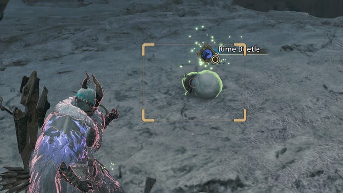 monster hunter wilds hunter aiming net at rime beetle