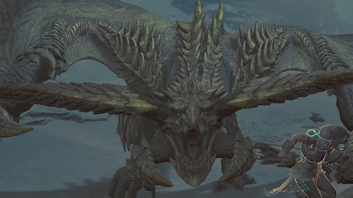 monster hunter wilds hunter running from rey dau