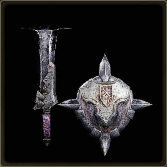 A close-up of a weapon in Monster Hunter Wilds against a black background.