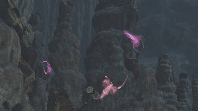 monster hunter wilds pink landlight shrimp on vent in oilwell basin