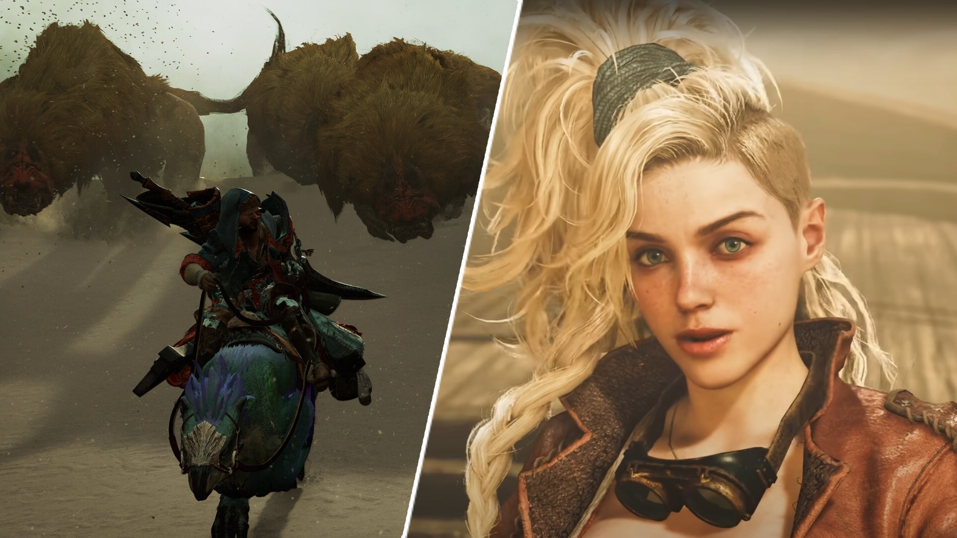 Some characters and monsters in Monster Hunter Wilds. - 1