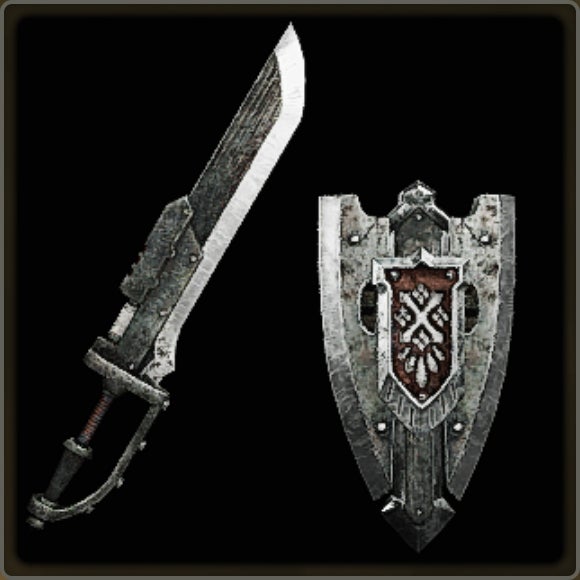 A close-up of a weapon in Monster Hunter Wilds against a black background. - 5