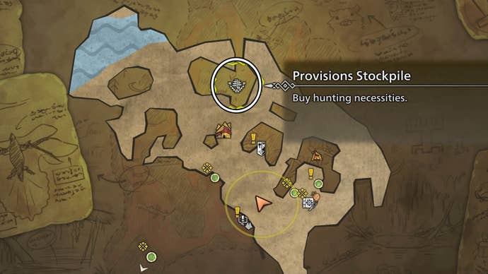 monster hunter wilds scarlet forest provisons map location