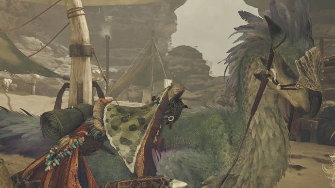 monster hunter wilds seikret mount in base camp