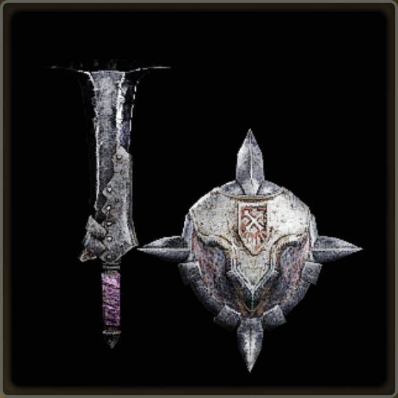 A close-up of a weapon in Monster Hunter Wilds against a black background.
