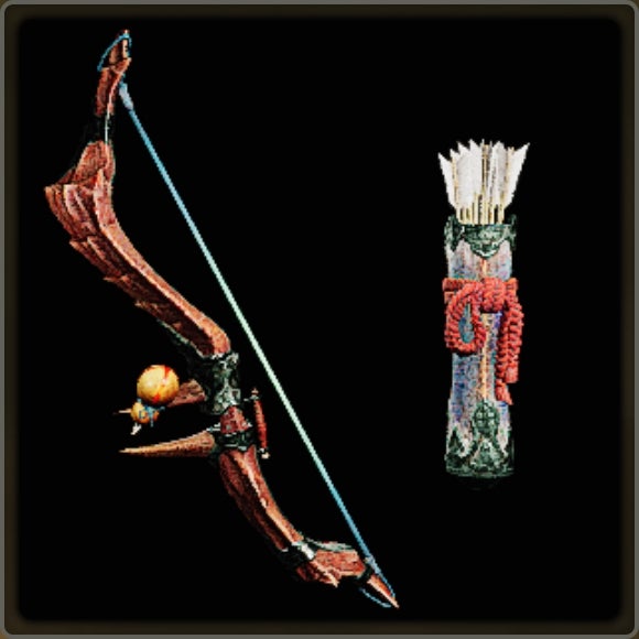 A close-up of a weapon in Monster Hunter Wilds against a black background. - 9