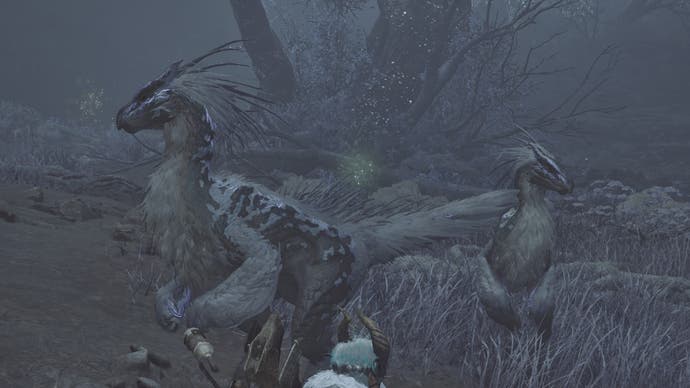 monster hunter wilds two guardian seikret in wyveria
