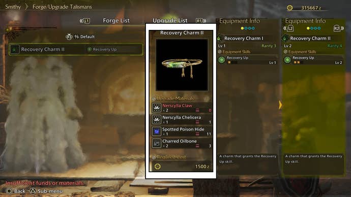 monster hunter wilds upgrade talisman requirements