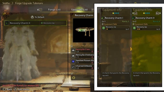 monster hunter wilds upgrade talisman stat differences