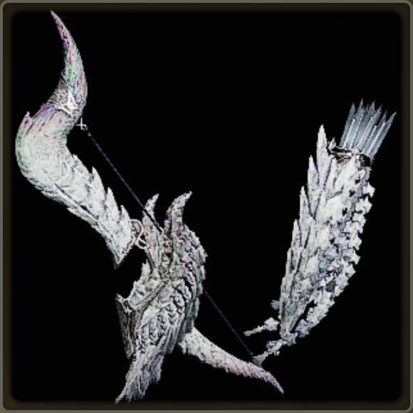 A close-up of a weapon in Monster Hunter Wilds against a black background. - 17