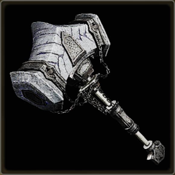 A close-up of a weapon in Monster Hunter Wilds against a black background.