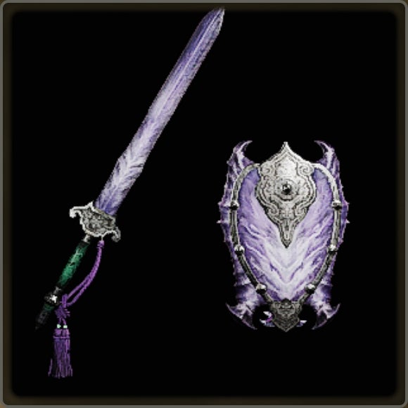 A close-up of a weapon in Monster Hunter Wilds against a black background. - 14