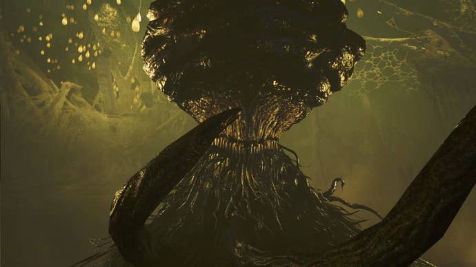 Xu Wu, a large monster in Monster Hunter Wilds, heads towards the camera.