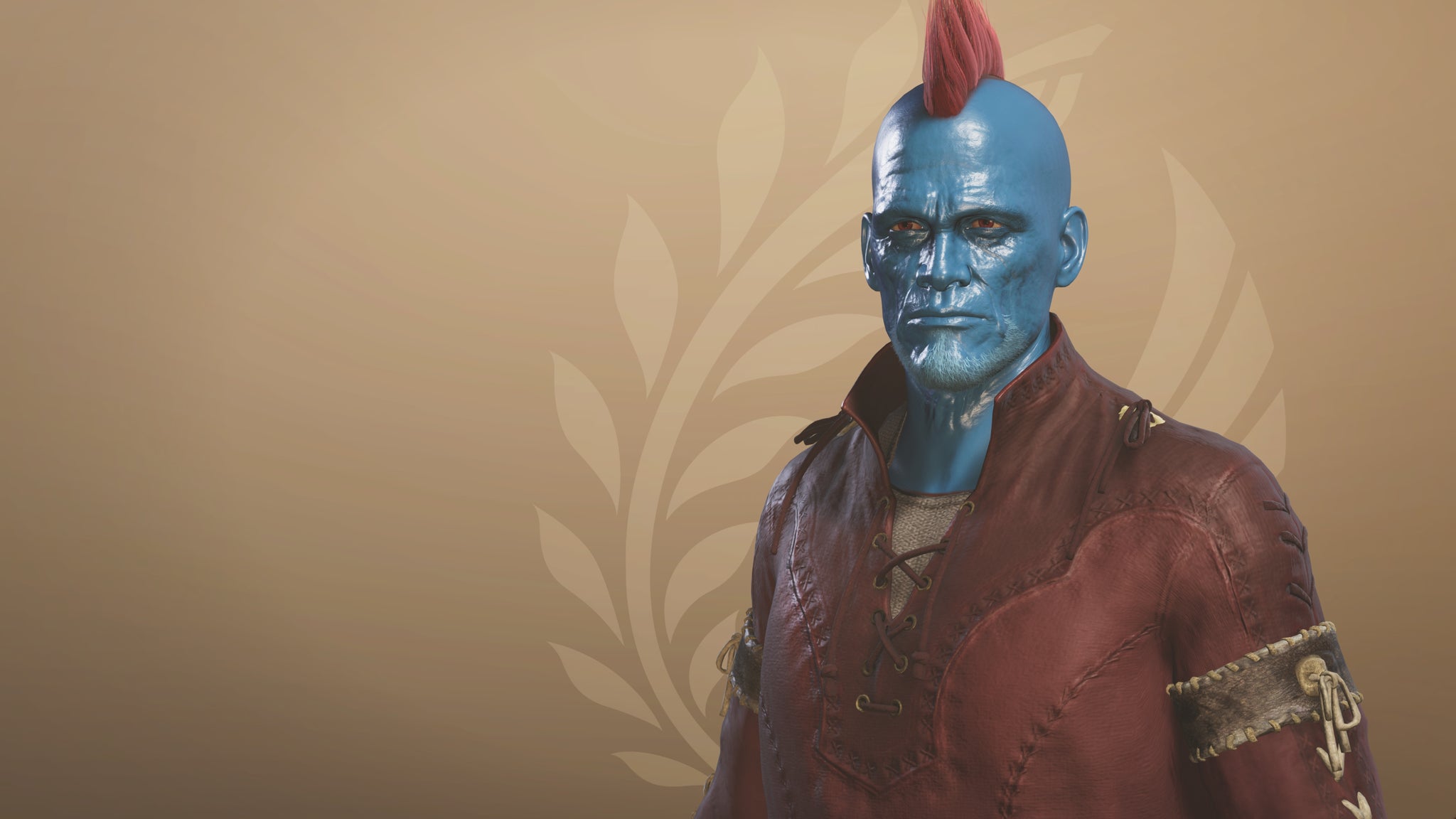 A close-up of the player hunter in the Monster Hunter Wilds character creation screen, having used a character design code to look like Yondu. - 9