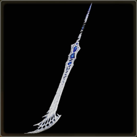 A close-up of a weapon in Monster Hunter Wilds against a black background. - 24