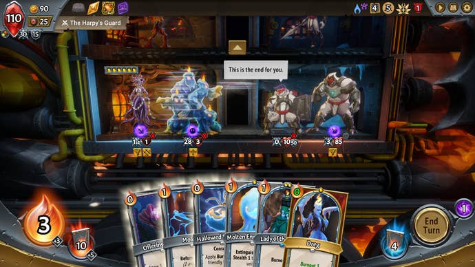 A deck of cards from Monster Train