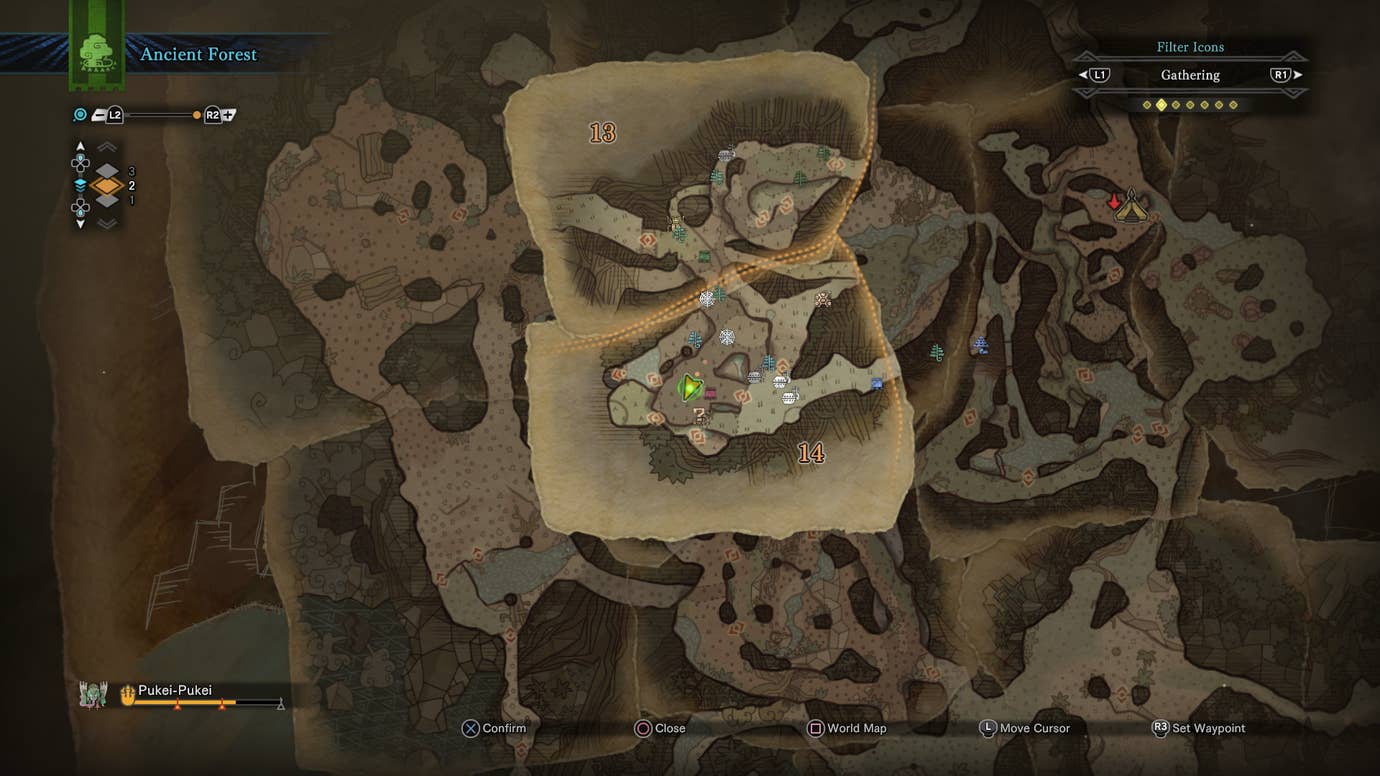 Monster Hunter World Ancient Forest - Map Overview, All Plants and ...