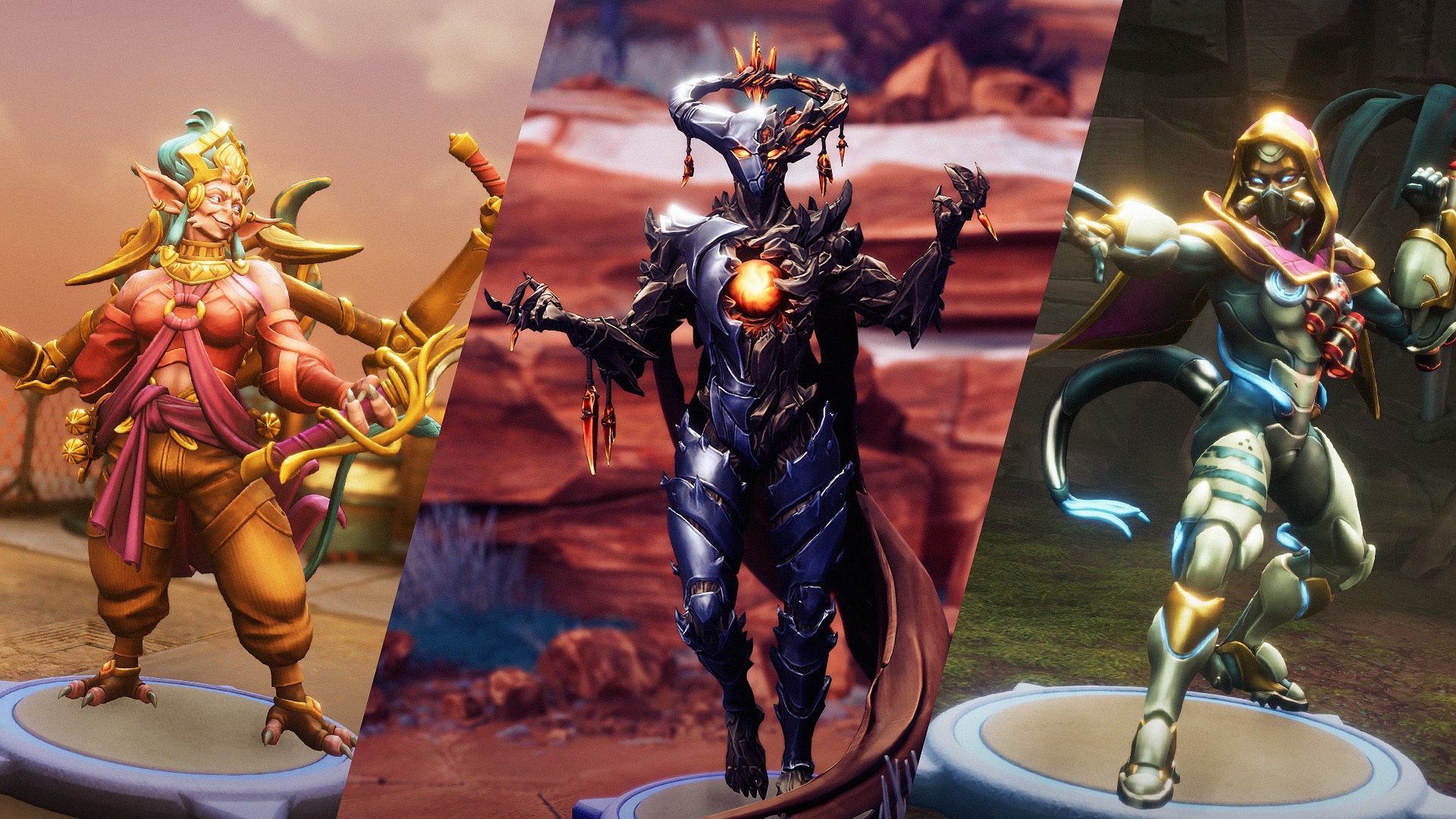 The three new captain miniatures in Moonbreaker's 1.0 release - 1