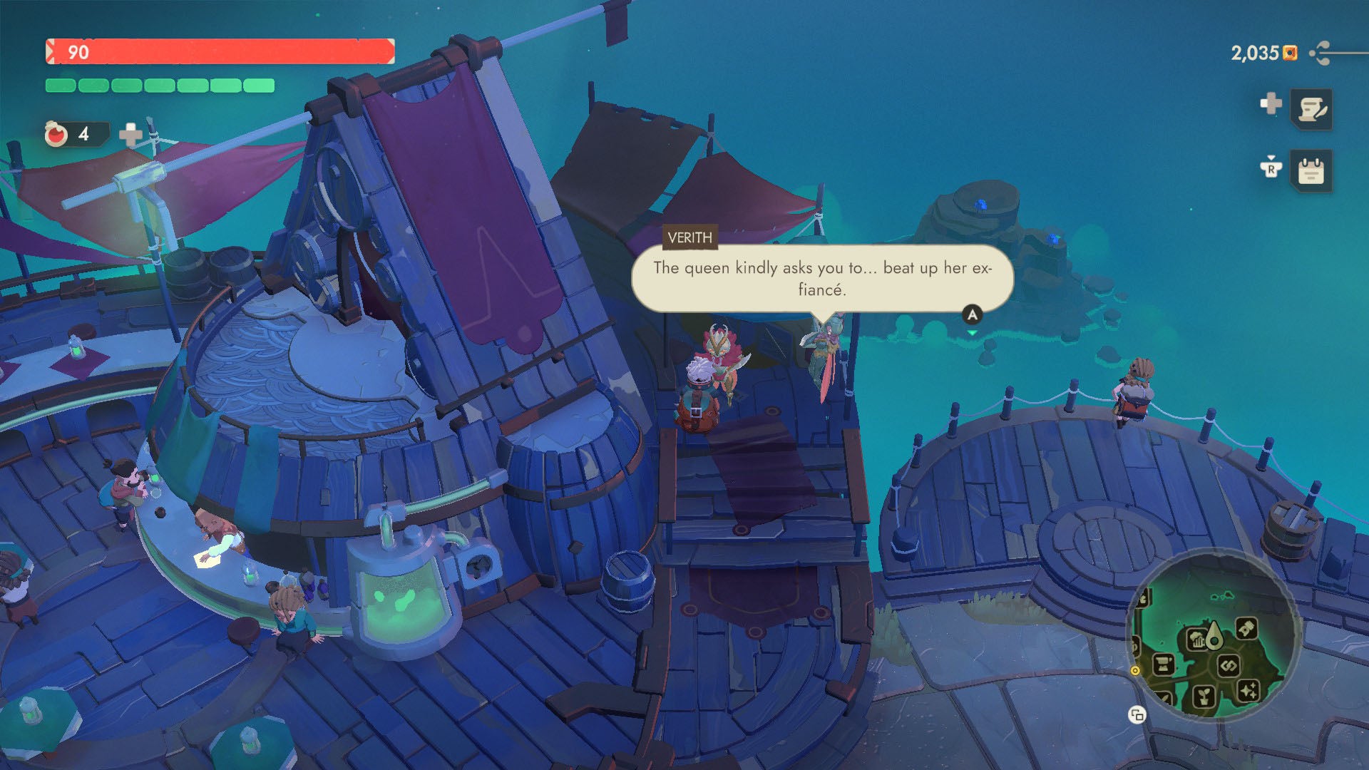 The queen has a strange request in Moonlighter 2