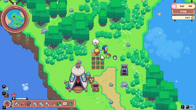 Trying to till your fields in Moonstone Island