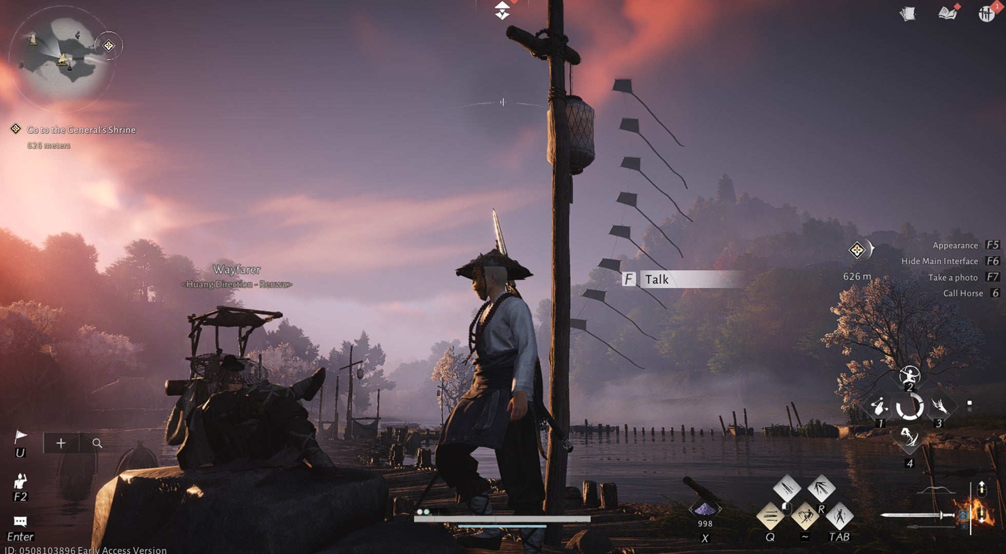 The player stands next to a Wayfarer in Where Winds Meet. - 1