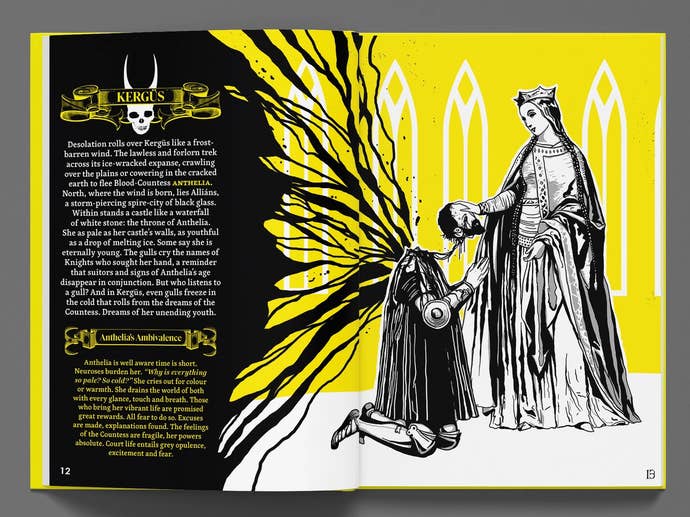 A spread from Mork Borg.