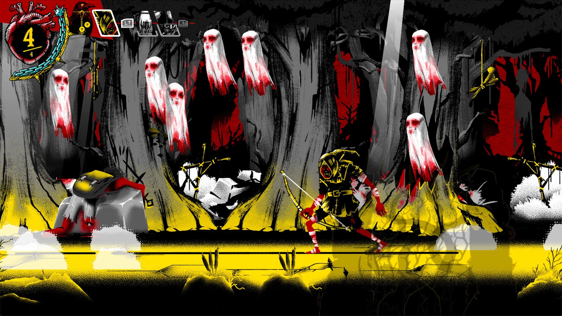 A bowman fights ghosts in Mork Borg: Heresy Supreme. - 1