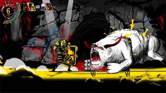 A large furry monsters attack in MÖRK BORG Heresy Supreme.