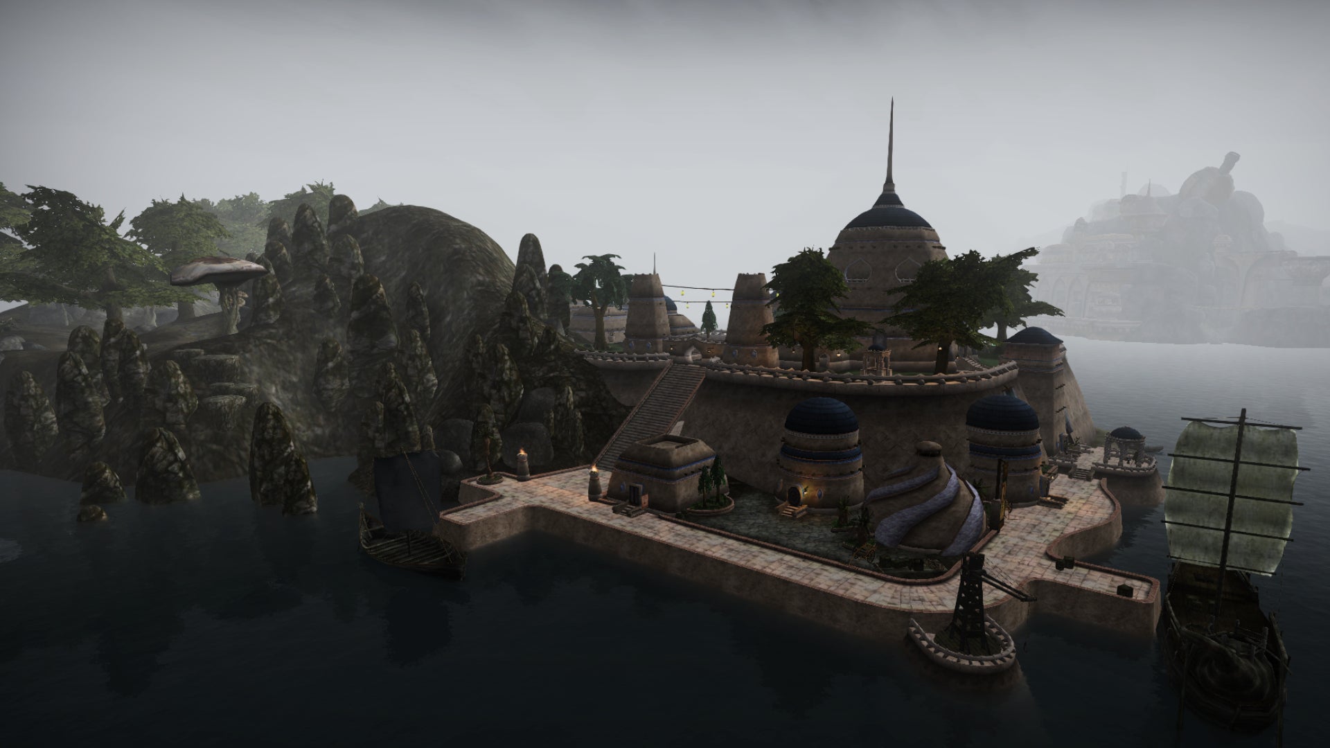 The chapel of Gorne stands mourning Nerevar successful Moorowind mod Tamriel Rebuilt.
