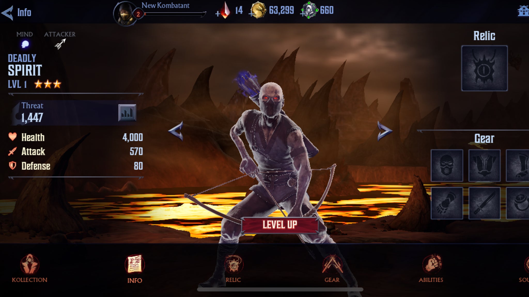 Character stats for Deadly Spirit in Mortal Kombat Onslaught. - 7