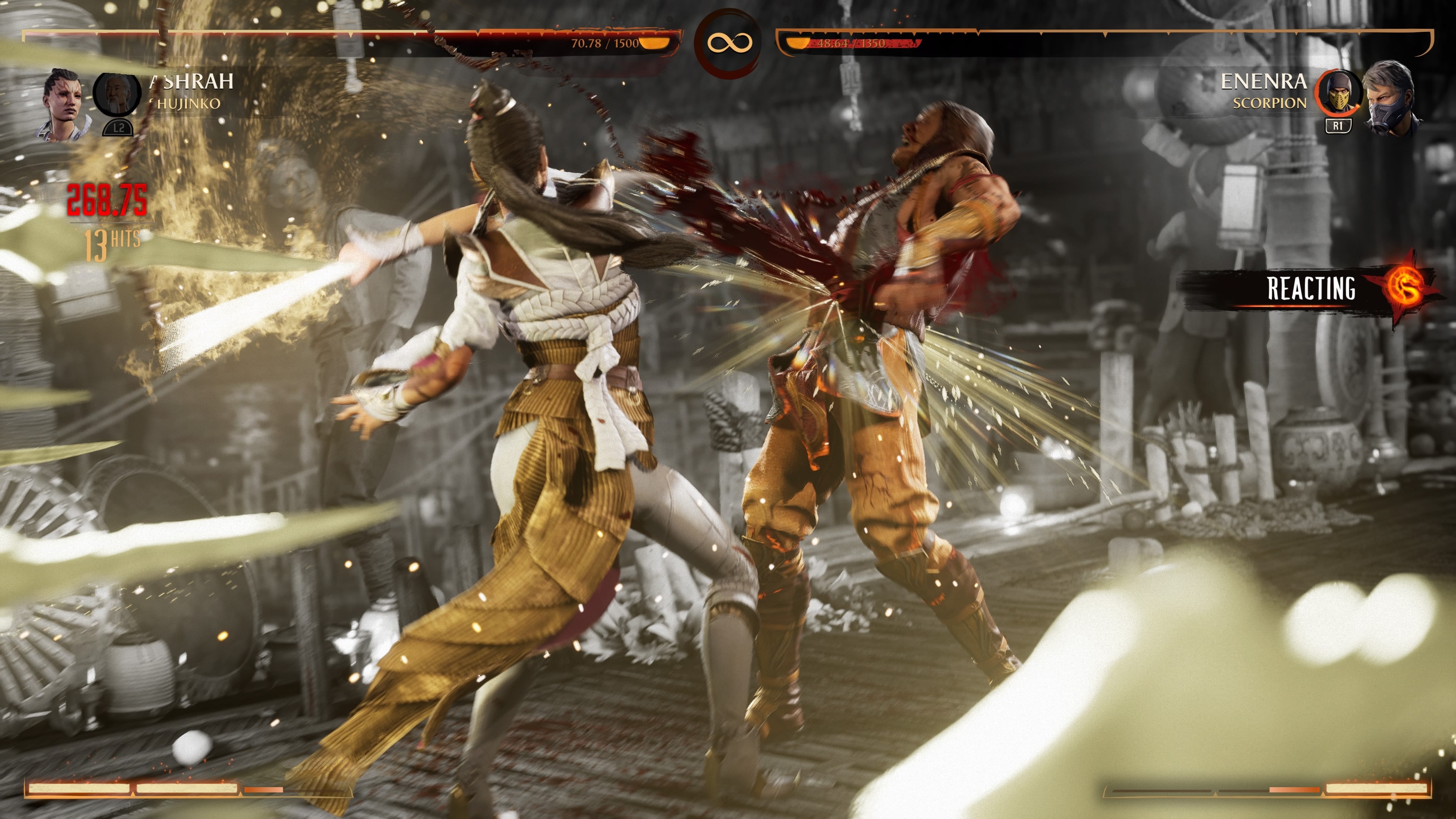 Ashrah fights Scorpion in Mortal Kombat 1