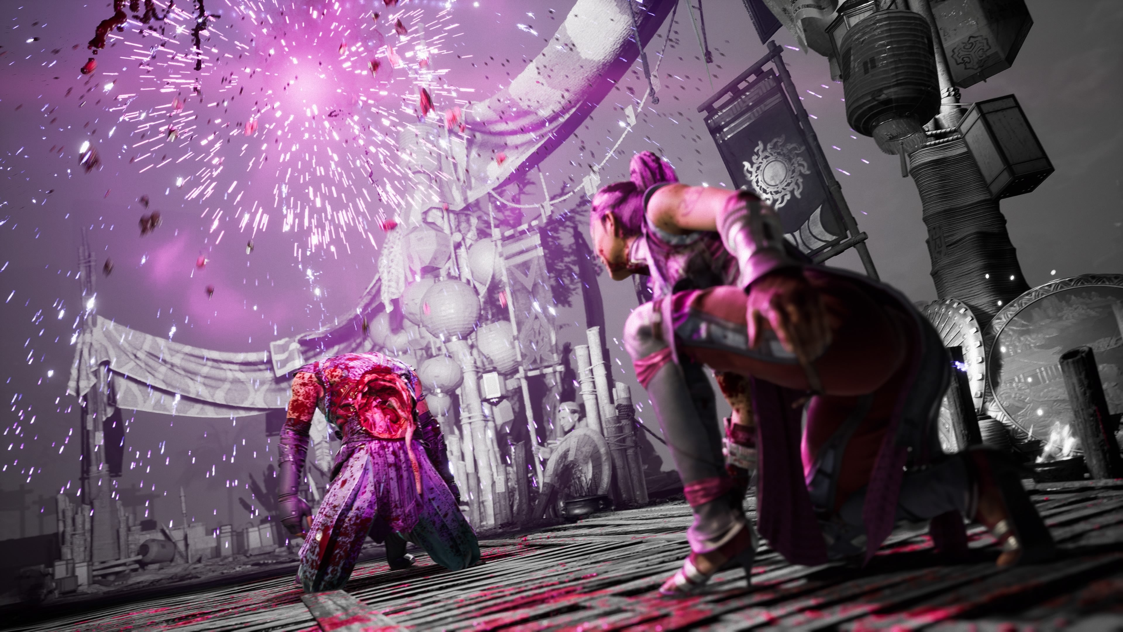 Li Mei performs her Roman Candle fatality in Mortal Kombat 1