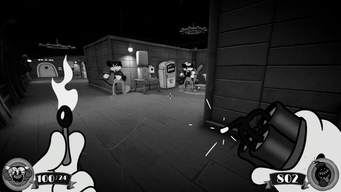 The player prepares to light a stick of dynamite in cartoony shooter Mouse