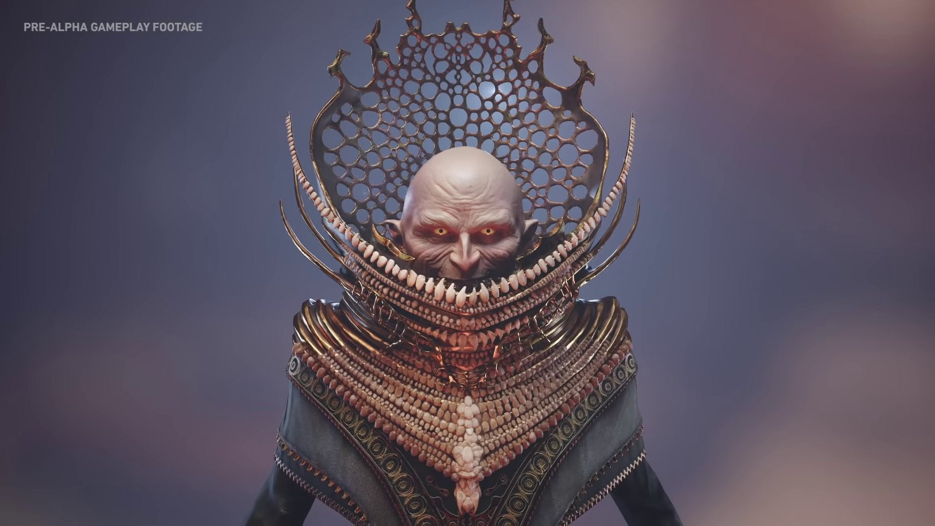 A fantasy character from The Lord of The Rings: Gollum, who has a collar made from horrible teeth