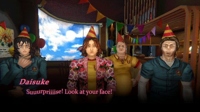 The ship's crew have a birthday party.