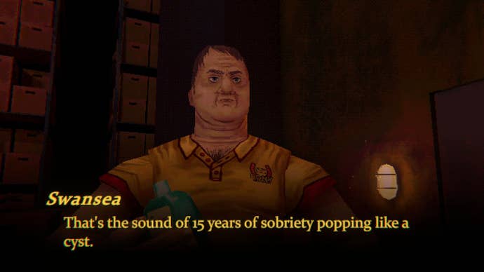 Swansea drinks from a bottle of mouthwash.